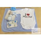 Kicsi - Fiús "I love Mum & Dad" Babaköszöntő  csomag  