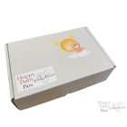 Nagy-Fiús Babaköszöntő ajándékcsomag  "I love Mum & Dad" feliratos