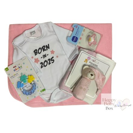 Közepes Lányos Born in 2025 babaköszöntő csomag