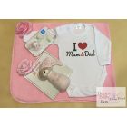 Kicsi - I love Mum & Dad  lányos  babaköszöntő csomag