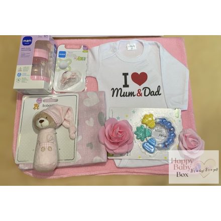 Nagy - I love Mum & Dad  lányos babaköszöntő csomag