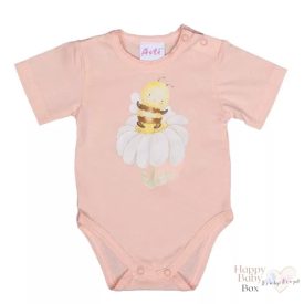 Barack színű rövid ujjú méhecske mintával