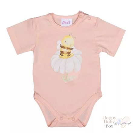 Barack színű rövid ujjú méhecske mintával