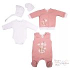 5 részes belül bolyhos lányos baba szett Macis mintával