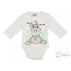Hosszú ujjú baba body Thumper nyuszi mintával fehér