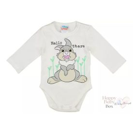 Hosszú ujjú baba body Thumper nyuszi mintával fehér