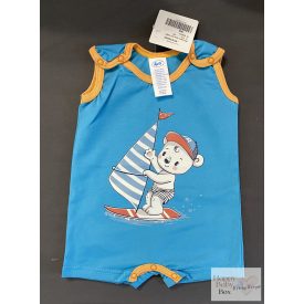   Ujjatlan kisfiú napozó pamut anyagból Szörfös maci mintával