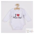 Közepes "I love Mum & Dad" feliratos Babaváró csomag natúr 