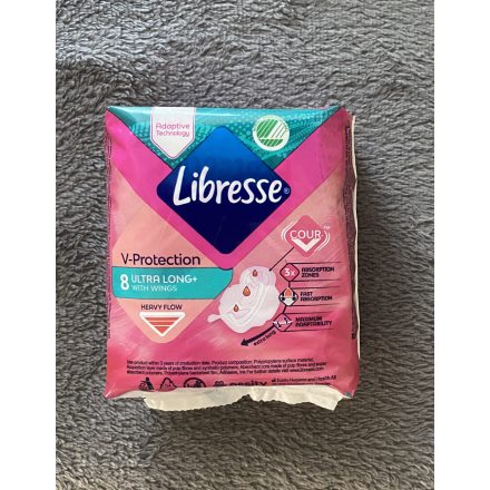 Libresse V-Protection Ultra Long+ Egészségügyi betét szárnyakkal 8db